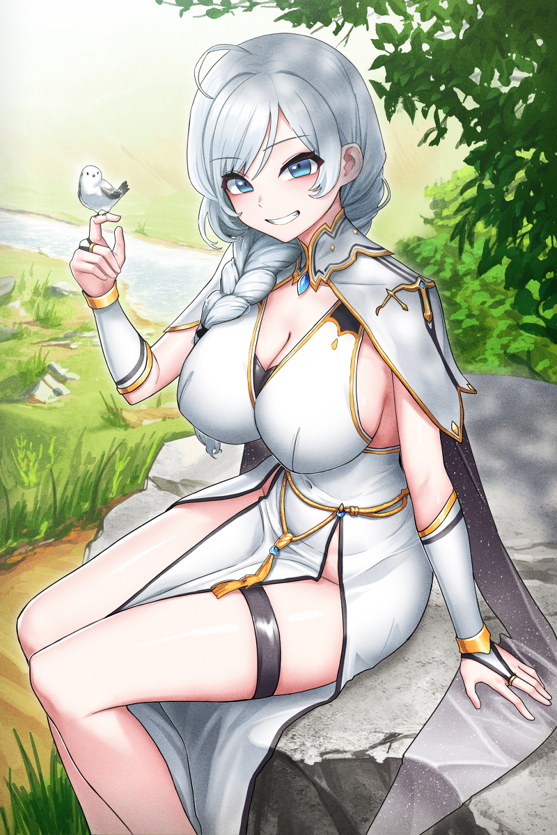 This is a pixiv picture whose title is 이세계 밀프 헌터.