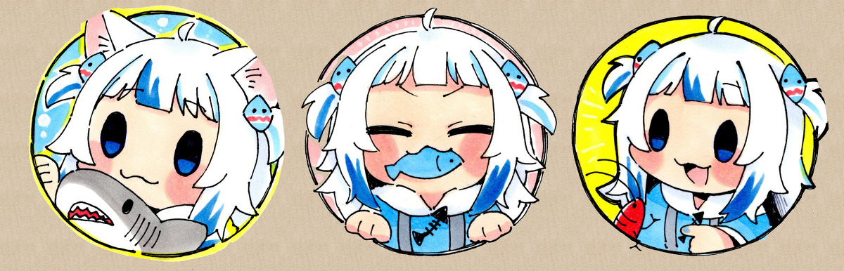 This is a pixiv picture whose title is 🖋🦈🐈.
