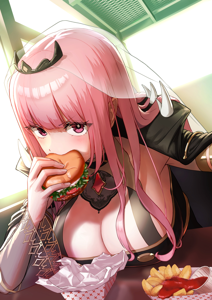 This is a pixiv picture whose title is burger.
