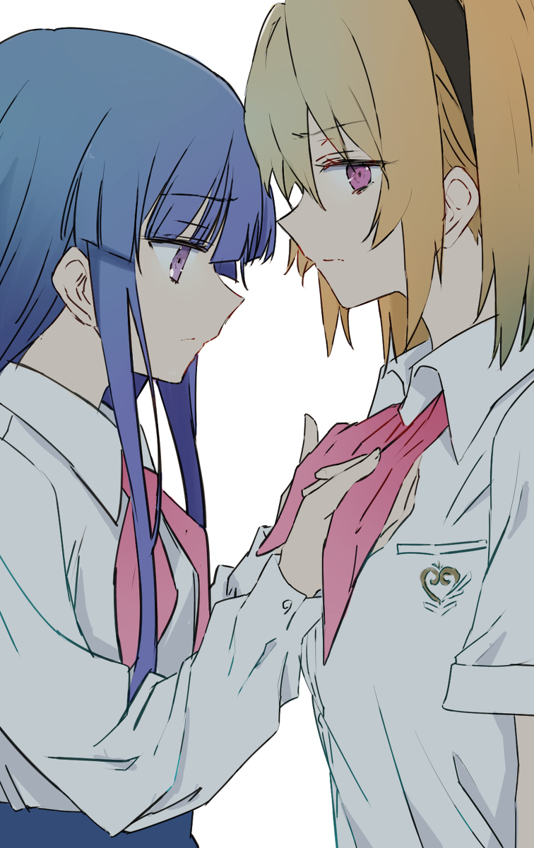 This is a pixiv picture whose title is 目が合わない2人.