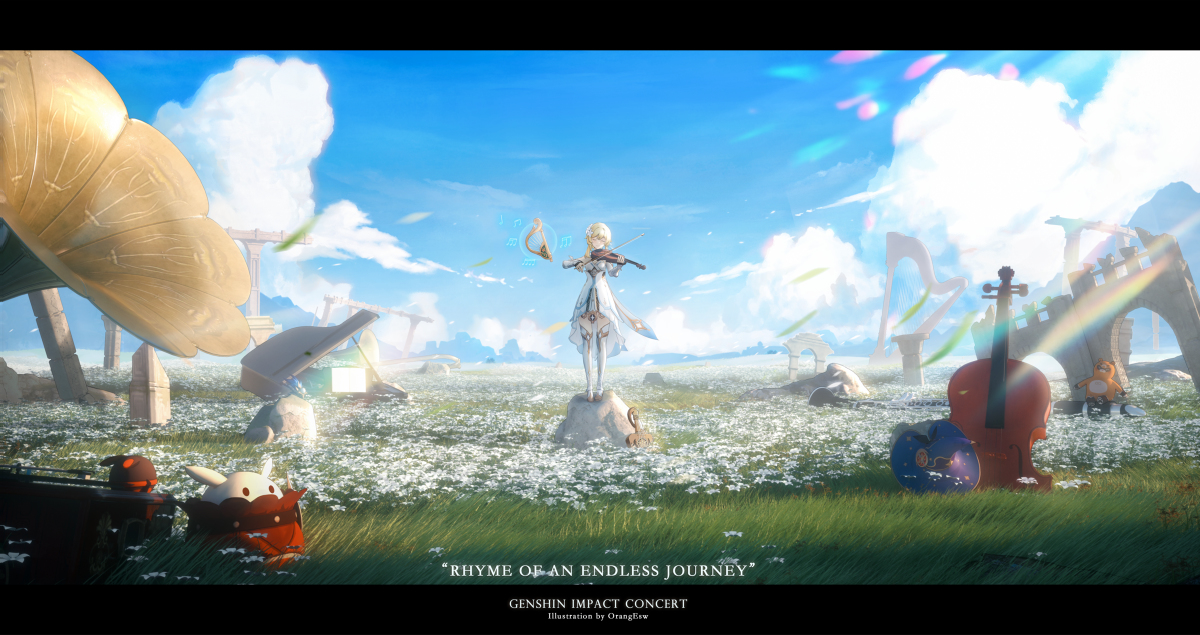 This is a pixiv picture whose title is "Rhyme of an Endless Journey".