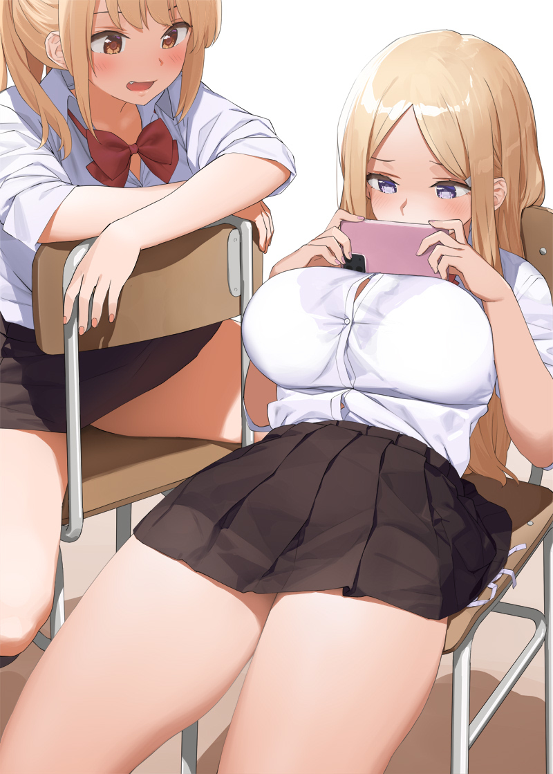 This is a pixiv picture whose title is 姿勢悪い紐パンJK達.