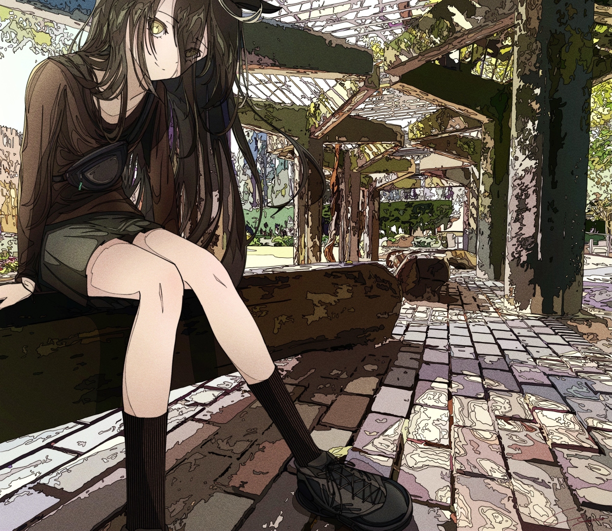 This is a pixiv picture whose title is 散歩.