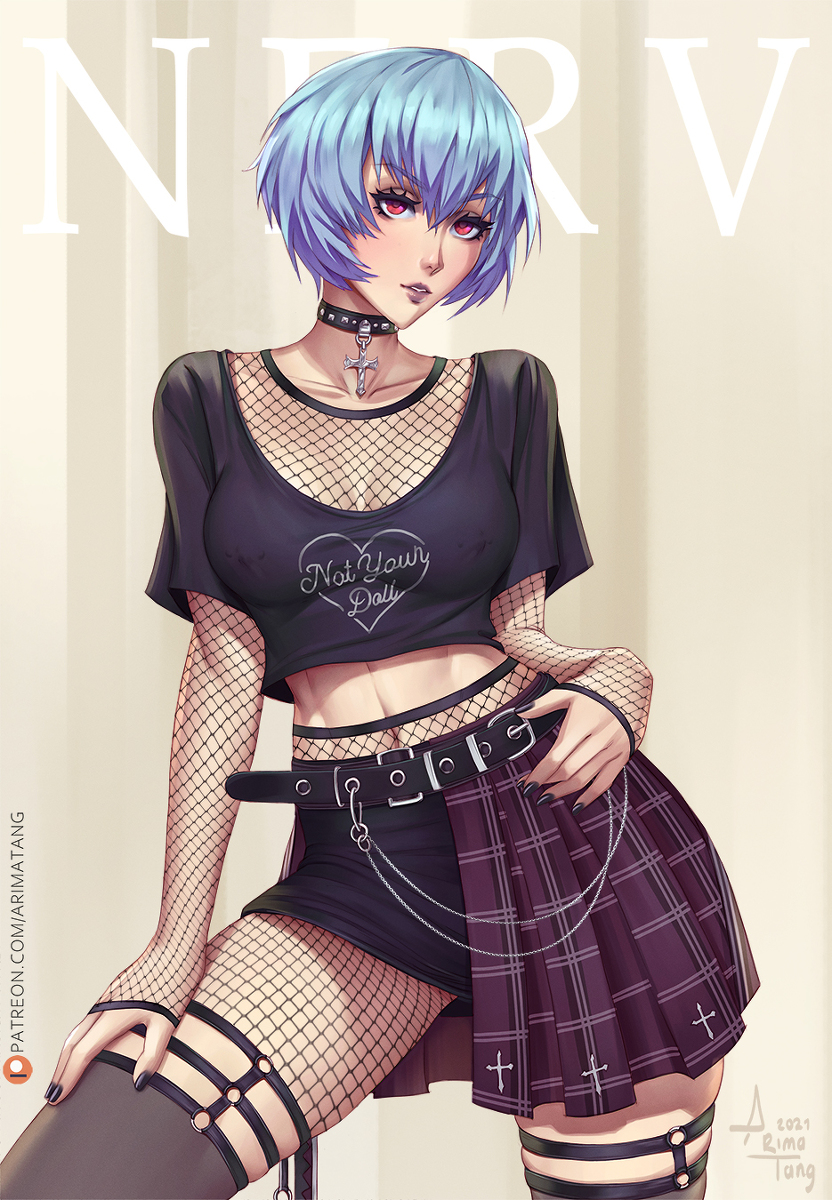 This is a pixiv picture whose title is Gothic Rei [Evangelion].