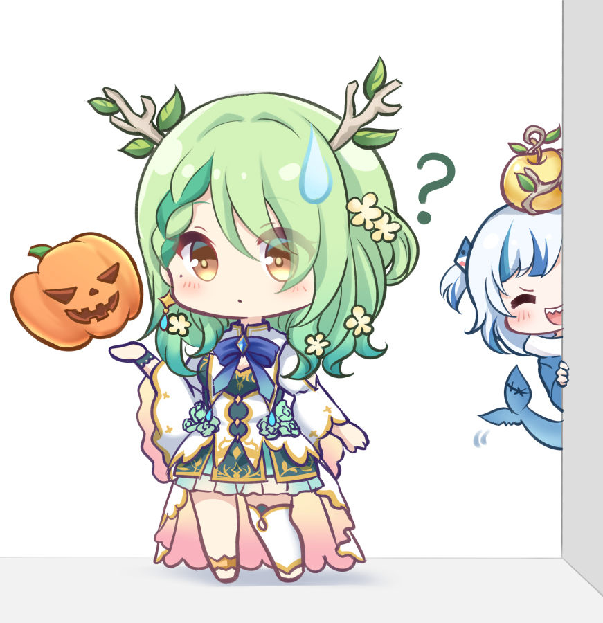 This is a pixiv picture whose title is 🌱Happy Halloween🦈.