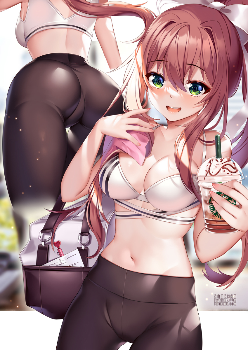 This is a pixiv picture whose title is DDLC - Monika.