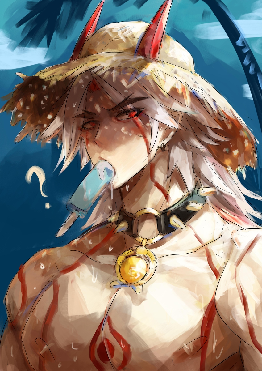 This is a pixiv picture whose title is Arataki Itto (straw hat ).