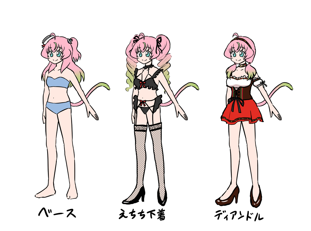 This is a pixiv picture whose title is 配信で描いた着せ替えらくがき.