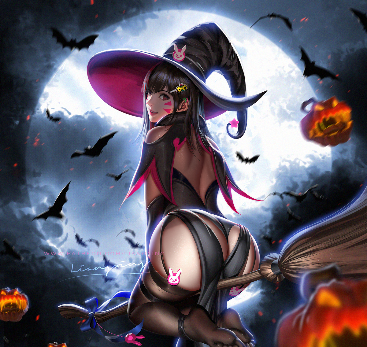 This is a pixiv picture whose title is Halloween Dva.