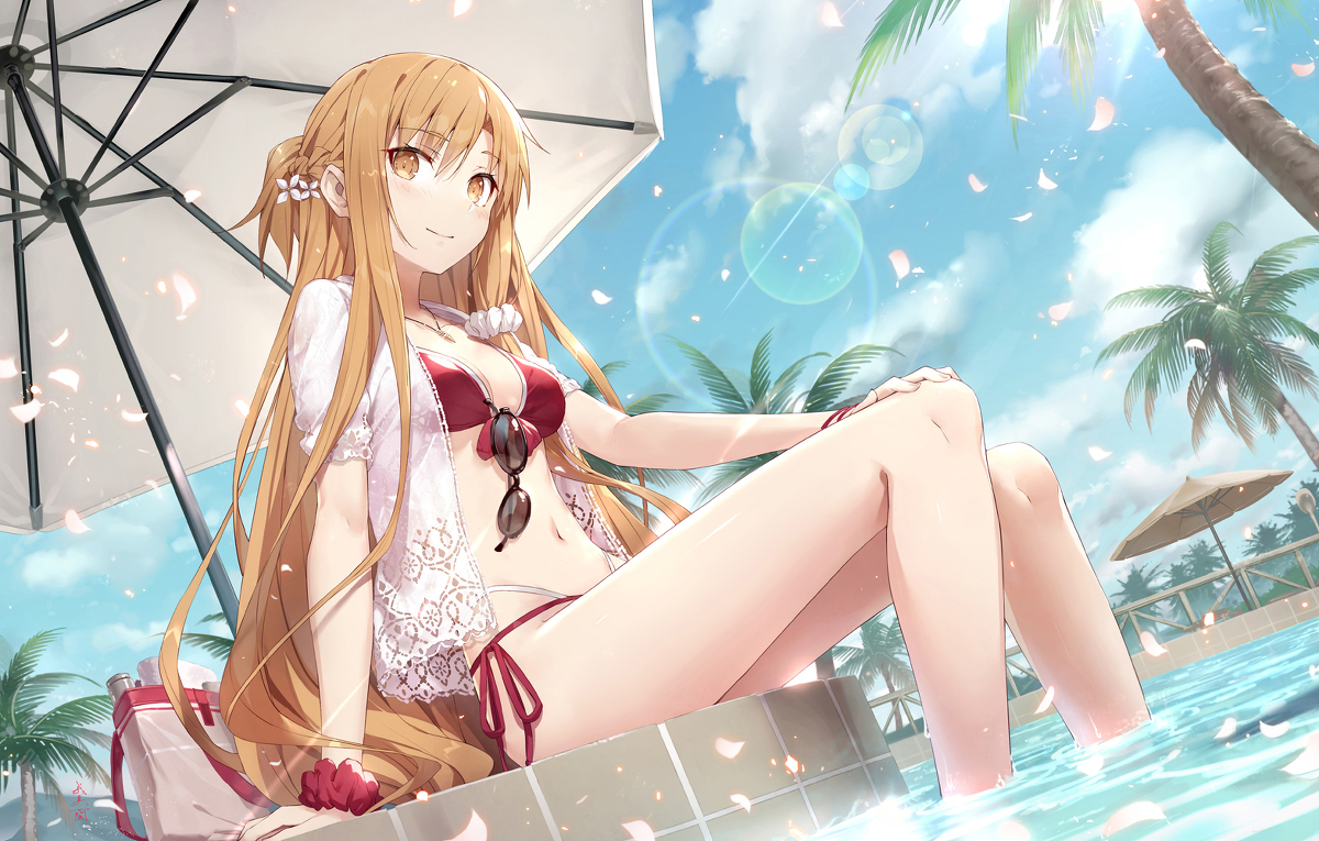 This is a pixiv picture whose title is アスナ（オリジナル水着）.