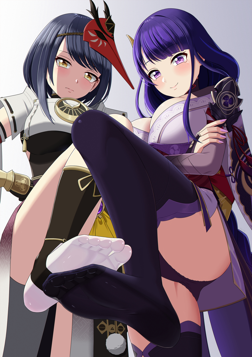 This is a pixiv picture whose title is 影&裟羅.