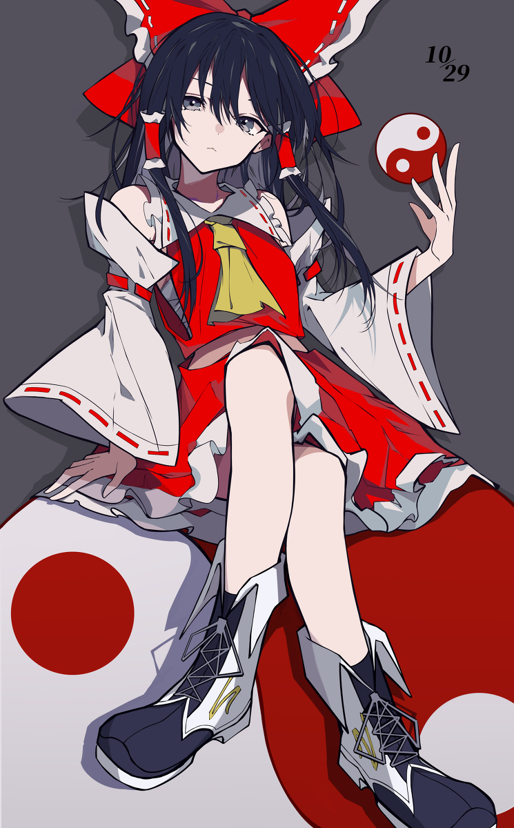 This is a pixiv picture whose title is 灵梦-Reimu.