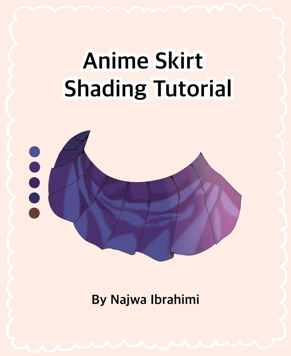 This is a pixiv picture whose title is Anime Skirt Shading Tutorial.