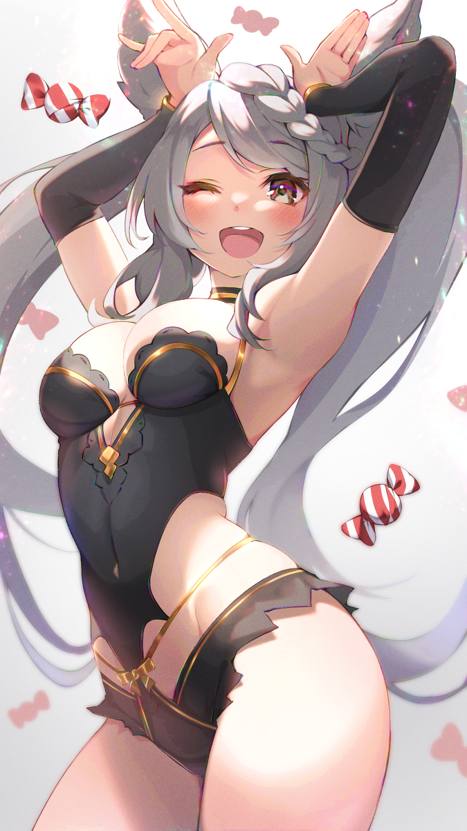 This is a pixiv picture whose title is ヴェイン仮装のマネをするフラウ.