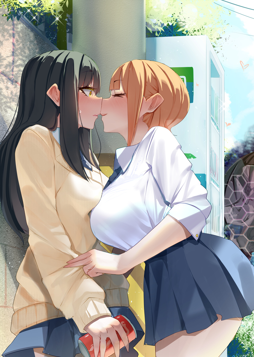 This is a pixiv picture whose title is [skeb]百合空間の結界を意図せず展開するみこさんとハナさん.