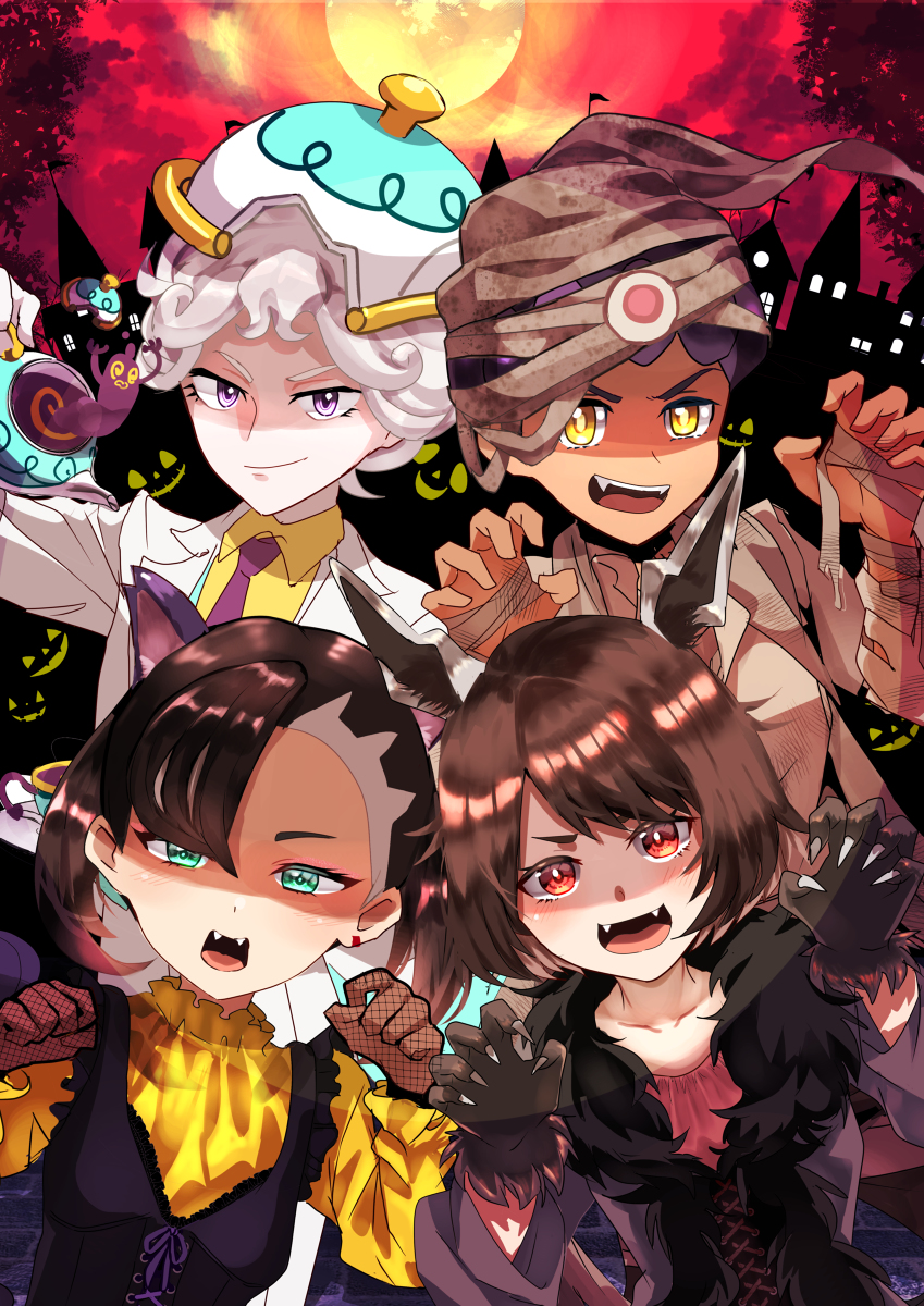 This is a pixiv picture whose title is ガラル同期でハロウィン！.