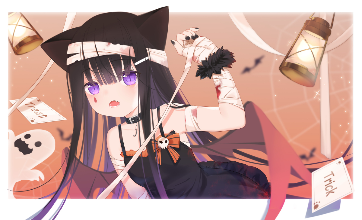 This is a pixiv picture whose title is treat or trick.