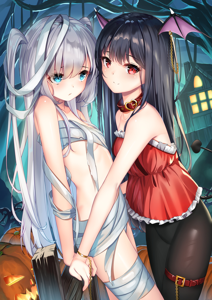 This is a pixiv picture whose title is ハロウィ百合.