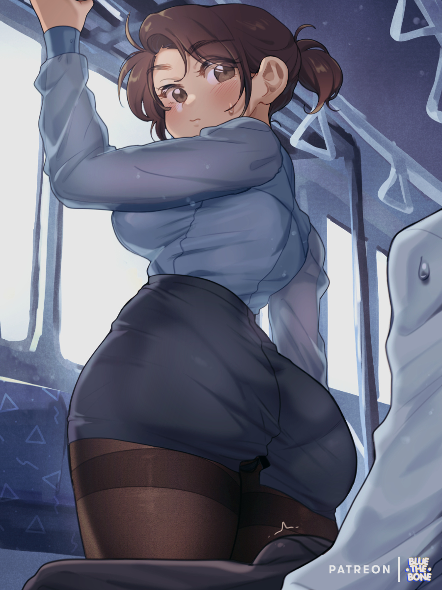 This is a pixiv picture whose title is [ILLUST] Bluesona Office Lady.