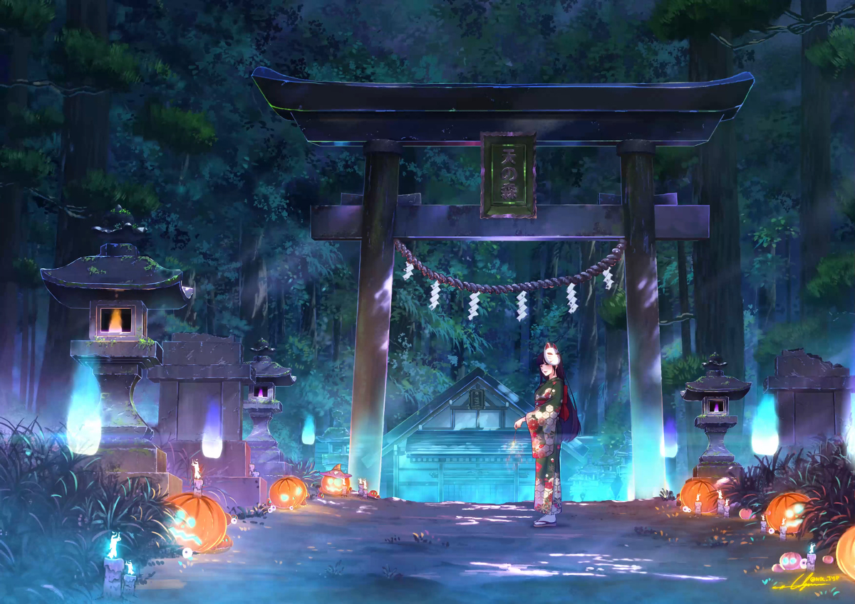 This is a pixiv picture whose title is 式神.