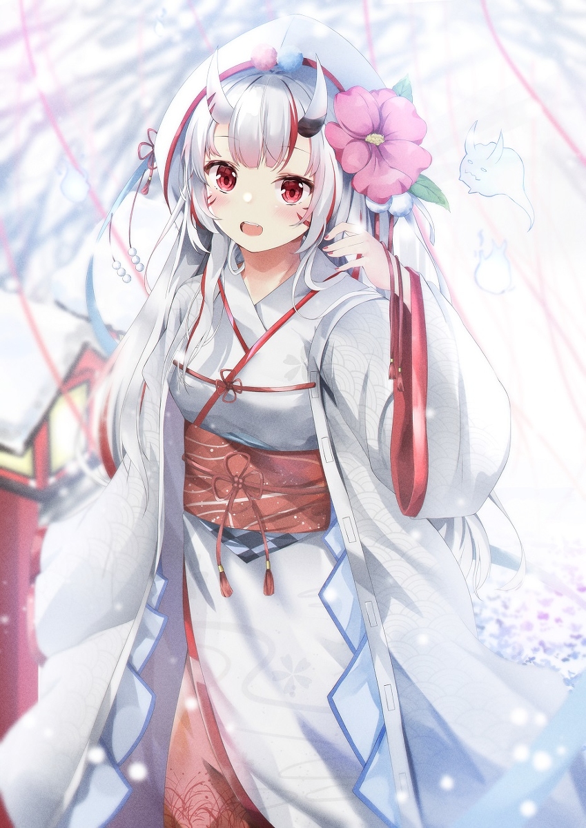 This is a pixiv picture whose title is 百鬼あやめ.