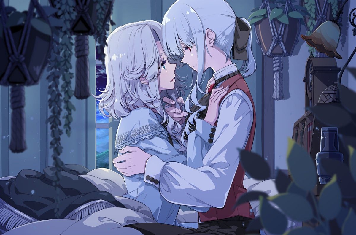 This is a pixiv picture whose title is 夜明け前.