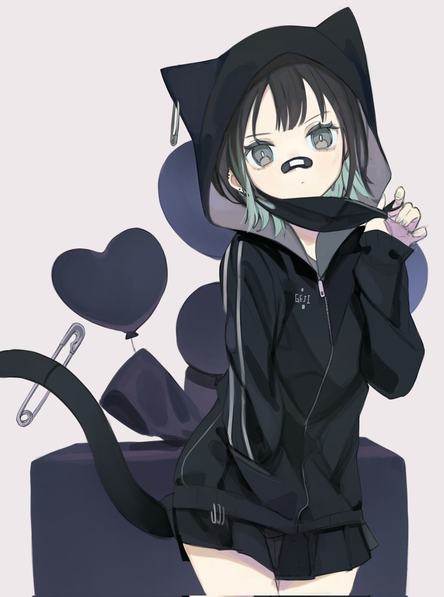 This is a pixiv picture whose title is 黒にゃんこ.