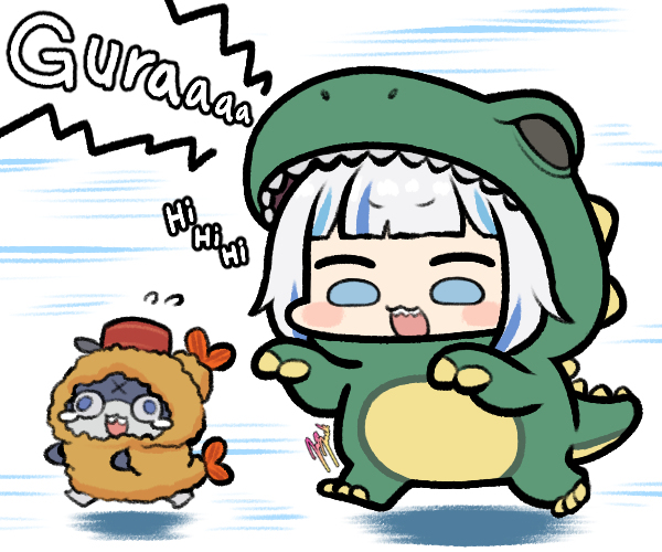 This is a pixiv picture whose title is Dinosaur Gura.