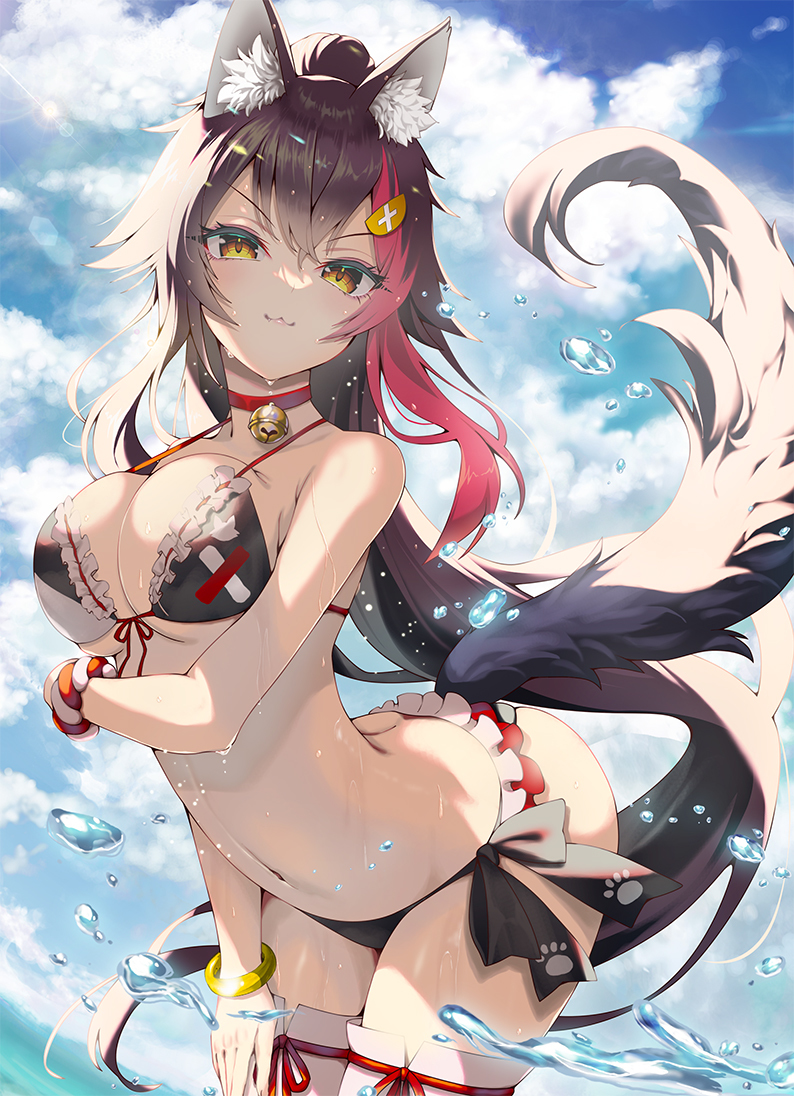 This is a pixiv picture whose title is 水着大神ミオさん.