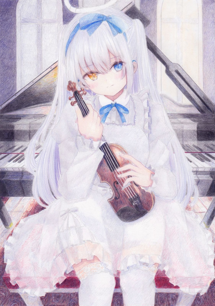 This is a pixiv picture whose title is 唖天使の音.