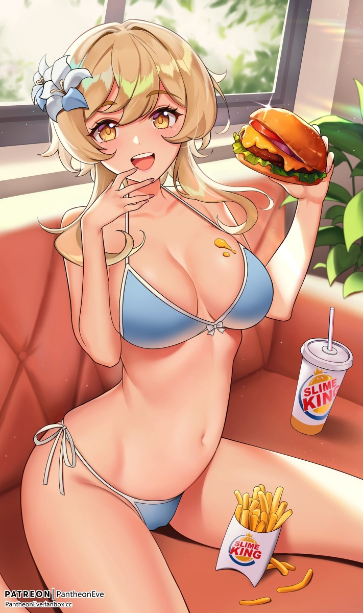 This is a pixiv picture whose title is 🍔.