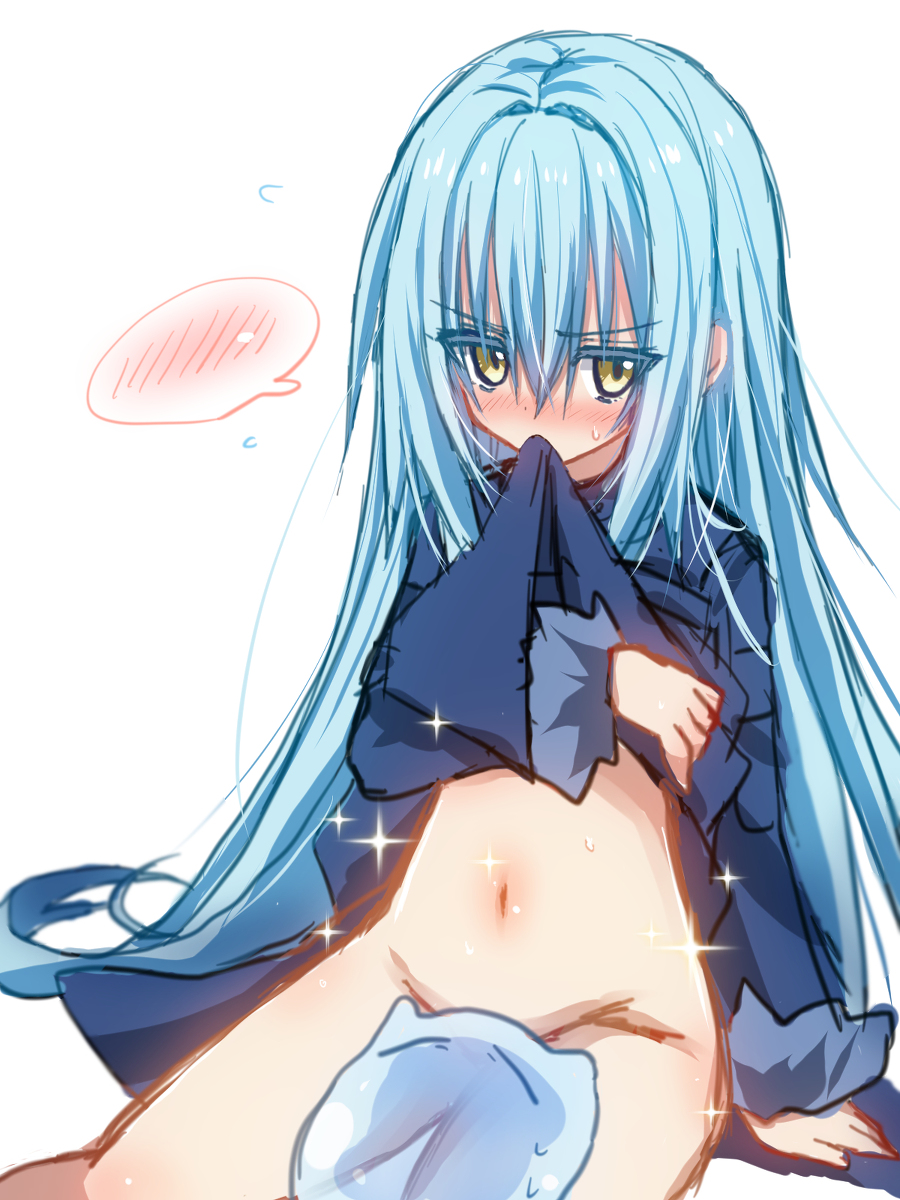 This is a pixiv picture whose title is おなかを見せてくれるリムル様らくがき.