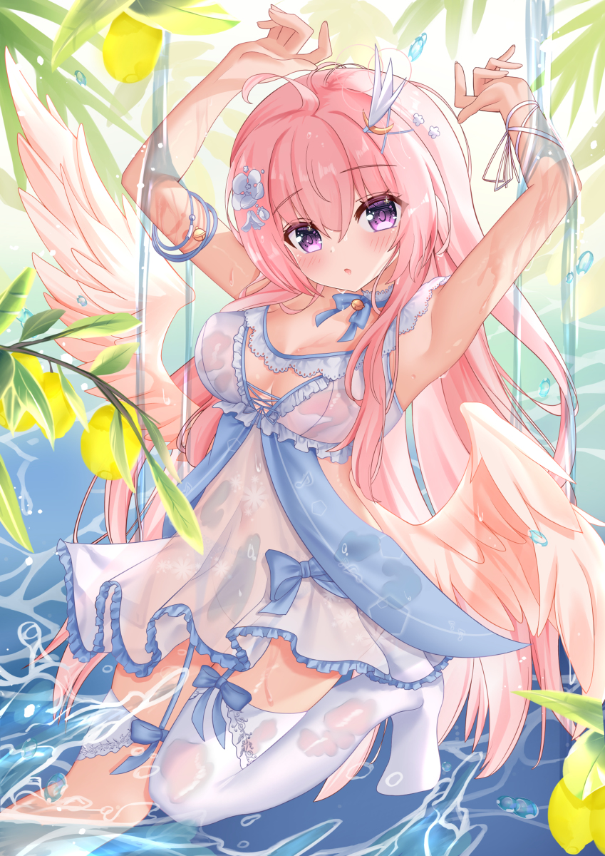 This is a pixiv picture whose title is 水を浴びるうちのこ.
