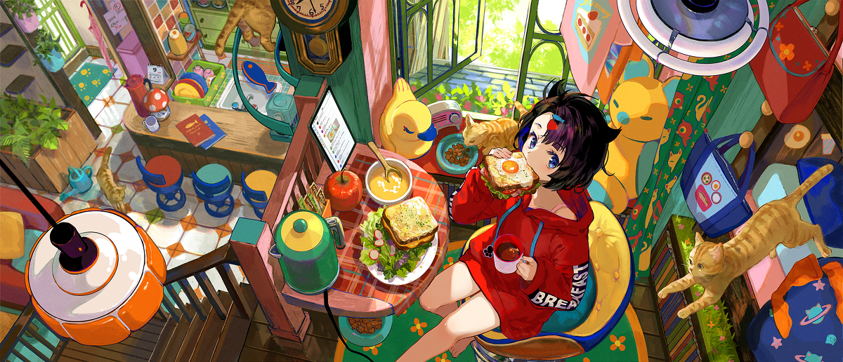 This is a pixiv picture whose title is おいしい朝ごはん.
