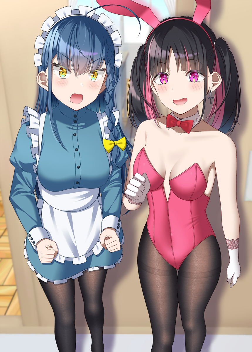 This is a pixiv picture whose title is 「「どっちが良かった？」」.