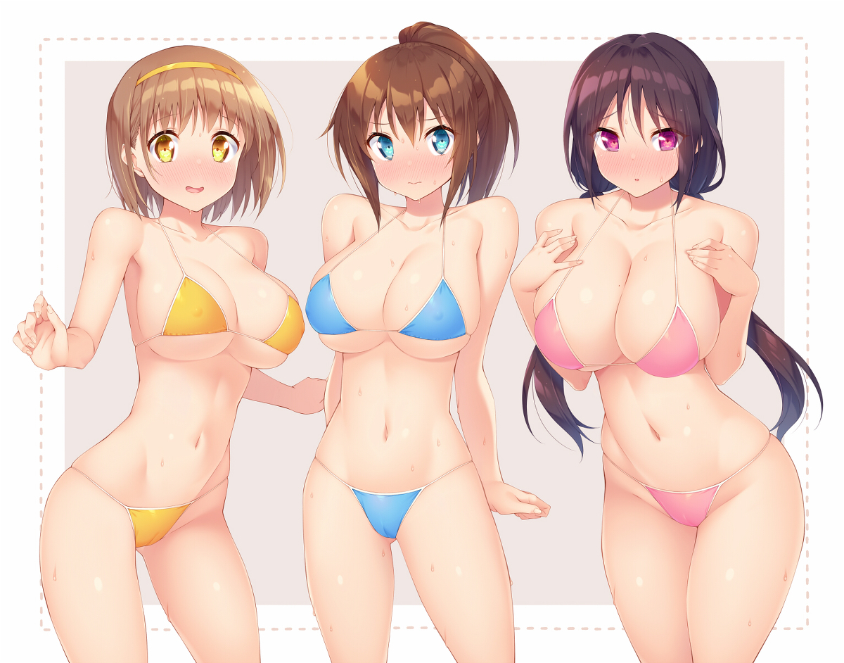 This is a pixiv picture whose title is 控えない水着.