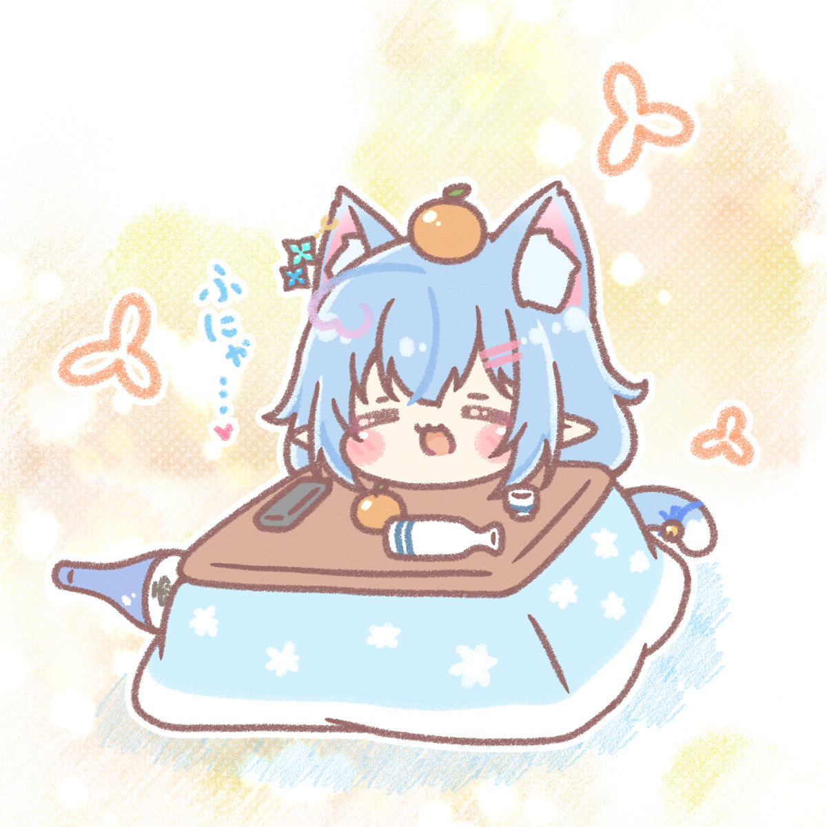 This is a pixiv picture whose title is 冬の魔物🍊.