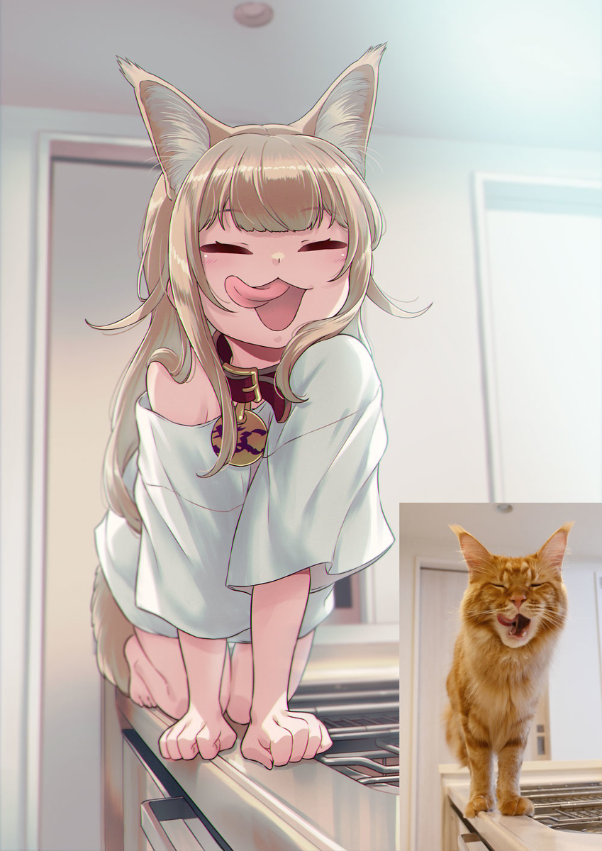 This is a pixiv picture whose title is ぺろっ🐈.