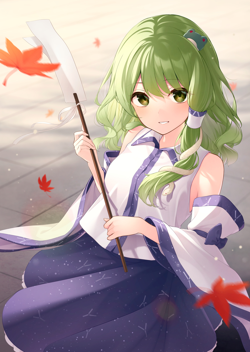 This is a pixiv picture whose title is 原作寄りヘアーの早苗さん.