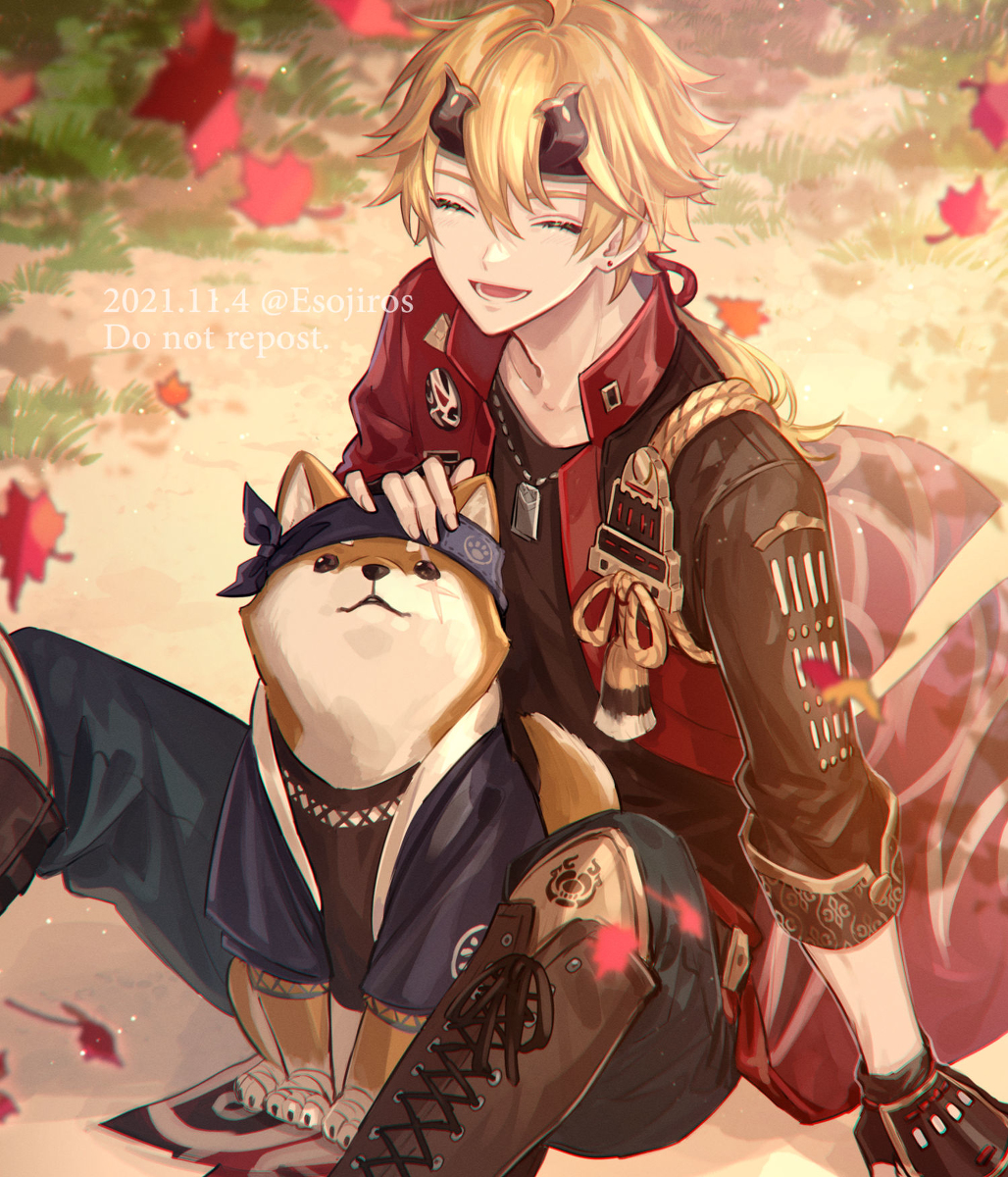 This is a pixiv picture whose title is トーマと犬少将.