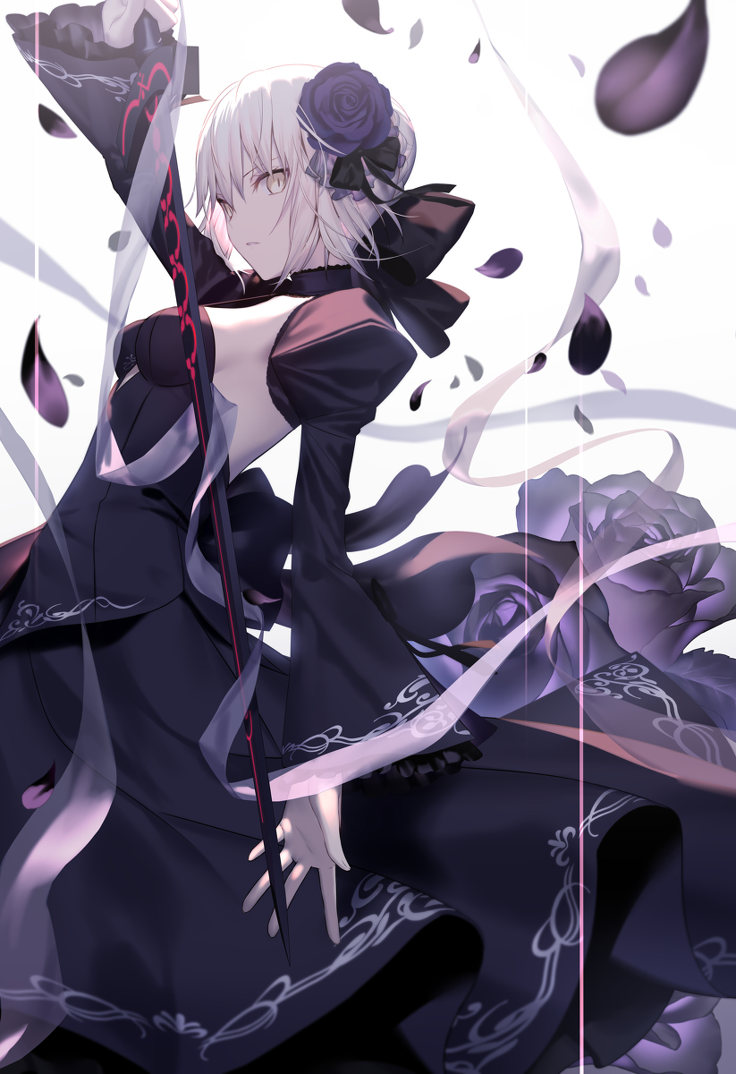 This is a pixiv picture whose title is black rose.