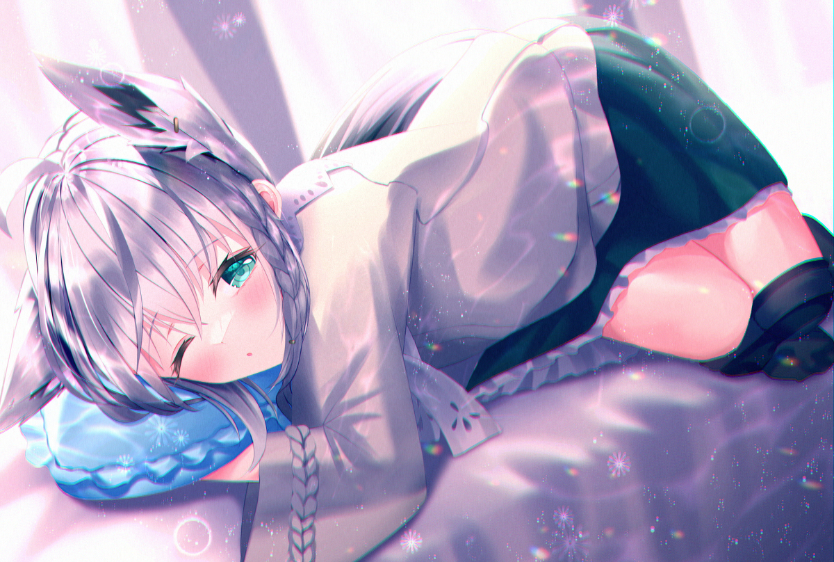 This is a pixiv picture whose title is ねむねむフブキちゃん.