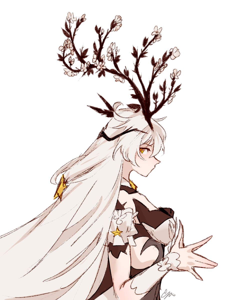 This is a pixiv picture whose title is flowery antlers.