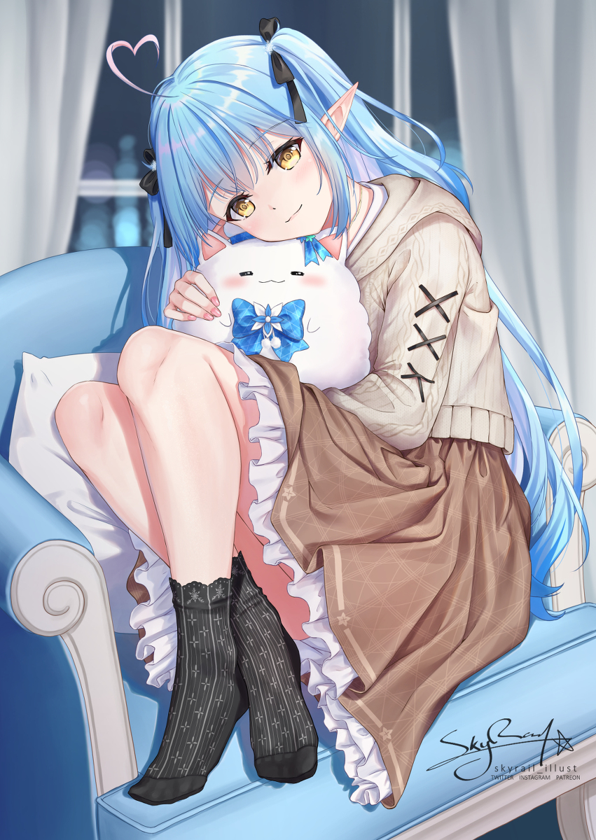 This is a pixiv picture whose title is ラミィちゃんと雪民.