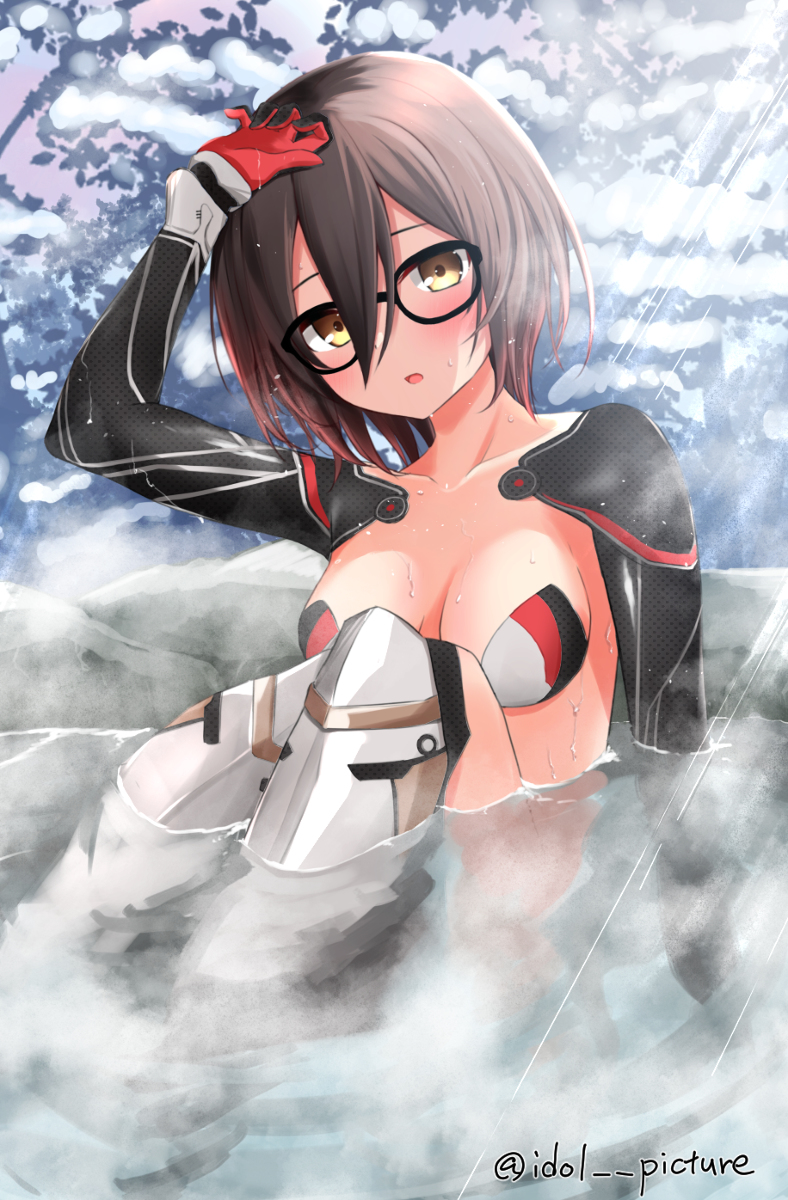 This is a pixiv picture whose title is 温泉の熱源.