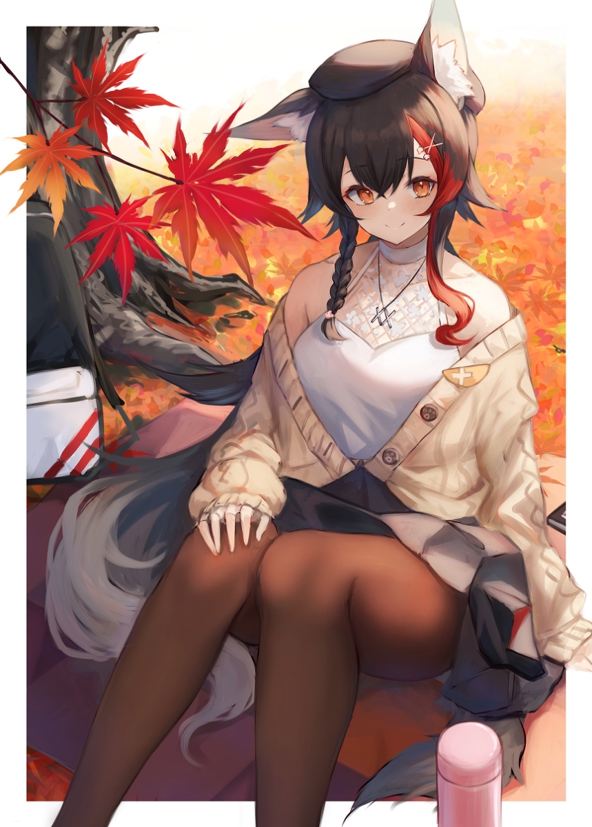 This is a pixiv picture whose title is 紅葉の秋.