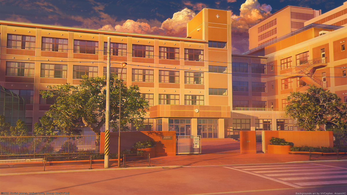 This is a pixiv picture whose title is 高等学校  サンセットバージョン.