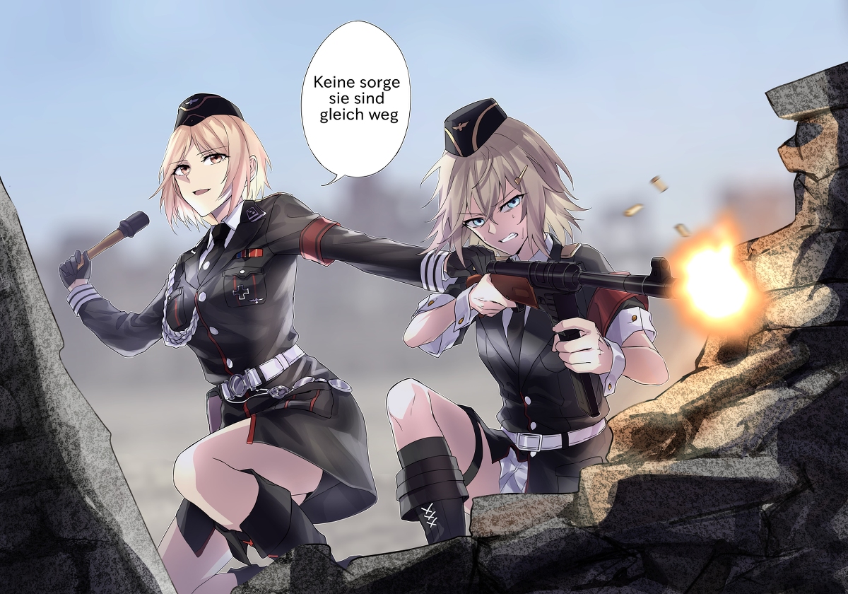 This is a pixiv picture whose title is MP40 & MP41.