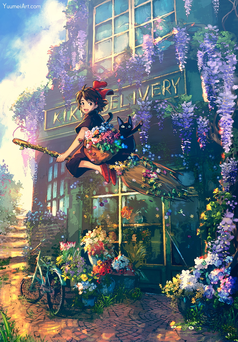 This is a pixiv picture whose title is Kiki's Flower Delivery.