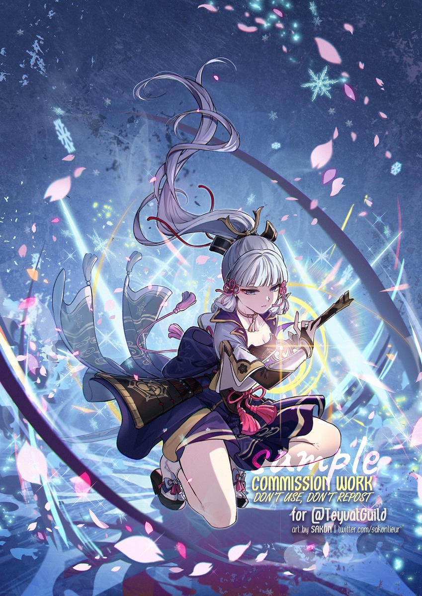 This is a pixiv picture whose title is Kamisato Ayaka.